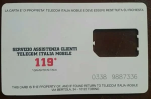 Supporto senza scheda SIM - TIM - GSM - Anni '90 - Numero grigio - Perfetta !!! - Foto 1 di 2