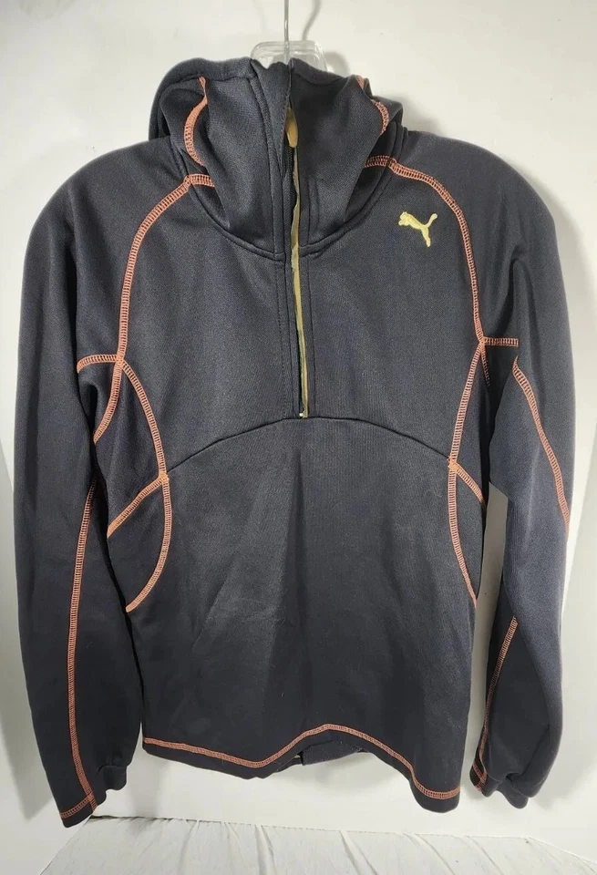 PUMA 1/4 МОЛНИИ ЖЕНЩИН ИЗ МИКРОФИБРЫ БЕГА РУБАШКА ПУЛОВЕР РАЗМЕР МАЛЕНЬКИЙ ТЕМНО-КОРИЧНЕВЫЙ - Изображение 1 из 4