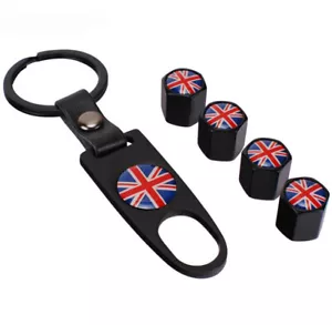 England Britain UK Metal Wrench Wheel Air Tyre Tire Valve Stems Caps Mini Jaguar - Picture 1 of 11