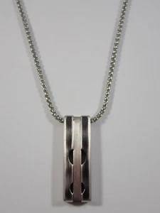 LINKS OF LONDON STEEL ELEMENTS BLANK DOG TAG 24" NECKLACE 24"/60cm CHAIN - Picture 1 of 10
