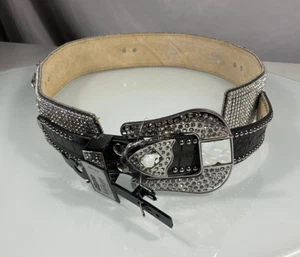 NWT Nocona N3415002-L Bling Belt Womens Silver Studded Western Genuine Leather - Picture 1 of 9