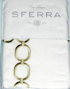 Catena Sferra Catena Euro Sham Salice Verde Ricamata Cotone Percalle Italia Nuova - Foto 1 di 4