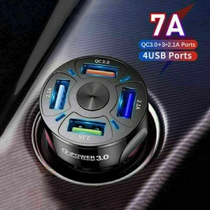 in-Car 4 Ports USB Car Charge 45W Mini Fast Charging For Phone Charger Adapter - Photo 1 sur 11