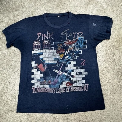 De colección Pink Floyd American Tour 87 Papel Delgado Envejecido Puntada Única Raro Foto 1 de 4