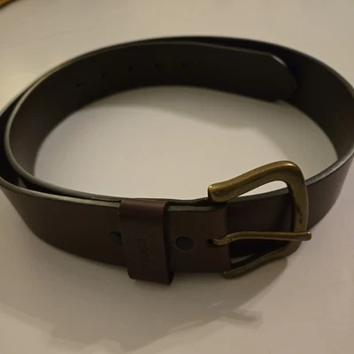 Carhartt Belt Mens 40 Genuine Leather Belt Metal Buckle Dark Brown 2201 Large - Image 1 of 4