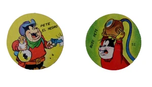 1964 Walt Disney Club de Mickey Peg Leg Pete Black Pete Disc Set Rare Argentina - Picture 1 of 4