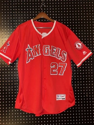 Majestic Large Mike Trout Los Angeles Anaheim Angels Authentic MLB Jersey Sz 44 - Image 1 of 4