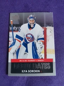 2021-22 Upper Deck Series 1 ILYA SOROKIN Debut Dates #DD-22 New York Islanders - Picture 1 of 1