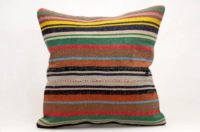 Kilim Pillow Cover, 20x20 in, Decorative Sofa Cushion, Handmade Boho Pillow - Image 1 of 4