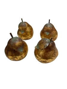 Vintage Decorative Pears Gilted Pears Dep’t 56 Collection set of four - Picture 1 of 2