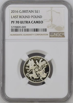 3/0 TOP POP 2016 Great Britain Silver £1 Last Round Pound Proof NGC PF 70 - Image 1 of 4