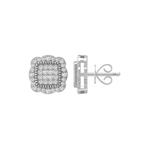 0.25Ct Lab Grown Diamond 14K White Gold Stud Earrings Gift for Women 1.98gm - Picture 1 of 9