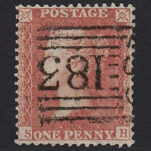 I31_18 GB QV 1857 1d PALE RED TRANSITIONAL PLATE 48 SGC9(3) SH GU INVERNESS 183 - Imagen 1 de 2
