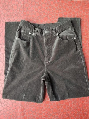 VTG Dark Green Velvet Mom Jeans 10 High Waisted Tapered 80s Goth Denim & Co READ - Image 1 of 4