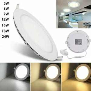 3-24W LED Panel Einbaustrahler Deckenleuchte Einbau Leuchte Rund Spot flach slim - Bild 1 von 20