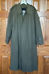 Vintage London Towne Trench Coat Green Removable Lining and Belt Mens 42R - Picture 1 of 5