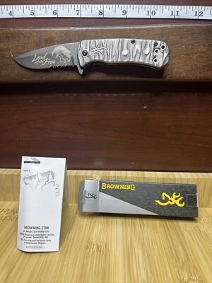 Browning Patriot Eagle Framelock Folding Knife D2 Steel Blade Aluminum Handle - Image 1 of 3