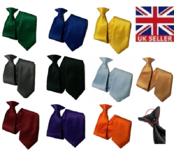 Plain clip on Workwear Tie Security Ties and Safety wedding party prom uk seller - Image 1 of 1