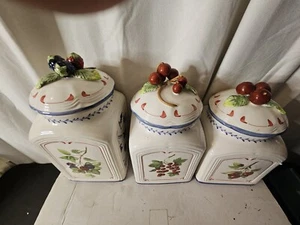 Villeroy & Boch Country Collection/Cottage Inn 3 piece Canister Set With Box - Picture 1 of 7