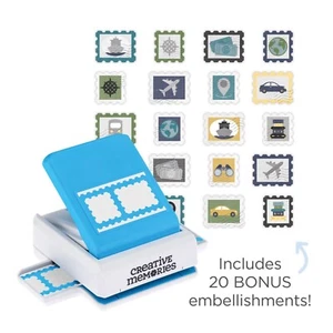 Creative Memories Postage Stamp Decorative Border Punch-NEW w/20 embellishments - Picture 1 of 5