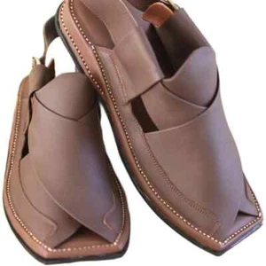 Mens Brown Genuine Leather Handmade Peshawari Chappal Sandals (WHOLESALE PRICE) - Picture 1 of 5