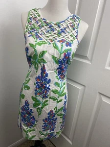 Lilly Pulitzer Ricci Shift Size 6 Fresh Cut Blue Bonnets Beachy Resort Old Money - Picture 1 of 14