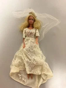Barbie Mattel 1966 Modepuppe Vintage Spitze Brautkleid Schleier - Bild 1 von 2