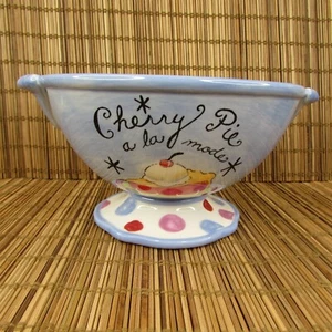 Certified International Jennifer Brinley Cherry Pie A La Mode Pedestal Bowl - Picture 1 of 9