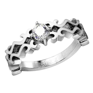 Victorian Style Filigree Solitaire Ring Steampunk Engagement Wedding Band Size 5 - Picture 1 of 4