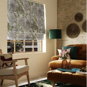 Dunelm Leaf Jacquard Fern Lined Roman Blind 24” 61cm Width - Picture 1 of 2