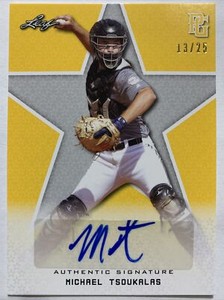 2020 LEAF PG NATIONAL SHOWCASE MICHAEL TSOUKALAS YELLOW AUTO 13/25
