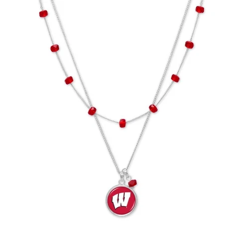 Wisconsin Badgers Ivy Necklace Silver Chain Jewelry Gift UW Cover