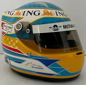 Fernando Alonso Hand Signed 2008 1/2 Scale Helmet Mild Seven Renault F1 Team - Picture 1 of 10