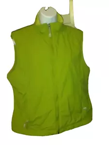 L.L. Bean Full Zip Green Vest Sz Large Fleece lined Women's Nylon Athlesure - Picture 1 of 7