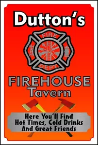 Fireman Fire House Tavern Sign Custom Add Name - Picture 1 of 3
