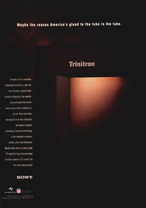 SONY TRINITRON TV—FLACHBILDFERNSEHER—VINTAGE 1996 MAGAZIN WERBUNG ANZEIGE - Bild 1 von 1