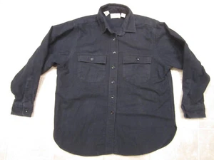Vintage LL Bean Damenhemd 14 schweres Sämischgewebe Flanell marineblau HERGESTELLT IN DEN USA - Bild 1 von 4