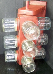 VINTAGE Rotating Parts Organizer Spice Rack Jar Industrial Folk Art Handmade - Picture 1 of 19