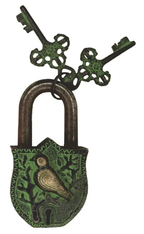 Bird Shape Door Lock Antique Vintage Style Handmade Brass Padlock Home Décor Cover