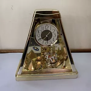 Seiko Clock Shelf Mantel with Moving Horse Carousel Japan BZ 210 - Picture 1 of 7