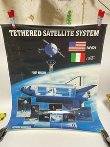 Vintage NASA Tethered Satellite System Poster 26 x 32 Zoll - Bild 1 von 6