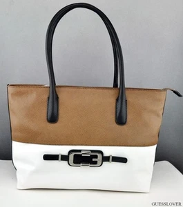 FREE Ship USA Chic Handbag GUESS Jonsi Totes Bag Brown Multi Prime Lovely - Picture 1 of 6