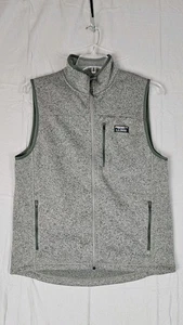 LL Bean Herren Weste Medium Heather Green Strick L Fleece Full Zip leicht tailliert  - Bild 1 von 6