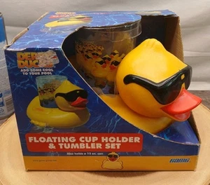 Derby Ducks Floating cup holder and Tumbler Set 12 Oz 2003 Vintage NIB - Picture 1 of 20
