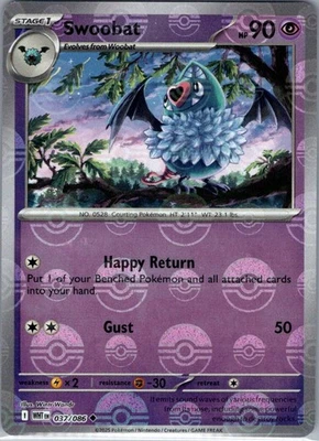 Swoobat (Poke Ball Pattern) 037/086 Uncommon Pokemon Card SV: White Flare - Image 1 of 2