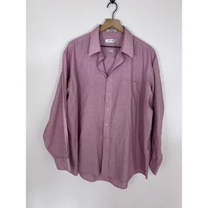 Pierre Cardin Men’s XXL Button Up Dress Shirt Pink Long Sleeve Classic Fit  - Picture 1 of 3