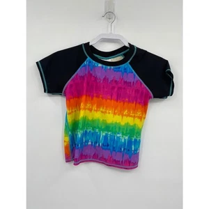 Xhilaration Multicolor Tie Dye Short Sleeve Rash guard Girl's Size XL 14/16 - Picture 1 of 7
