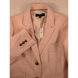 NWT $179 Talbots Petite Pink Herringbone Wool Blend Blazer Jacket Classic Career - Picture 1 of 14