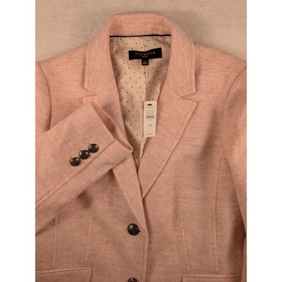 NWT $179 Talbots Petite Pink Herringbone Wool Blend Blazer Jacket Classic Career - Image 1 of 4