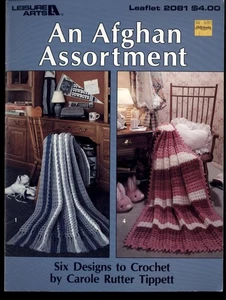 AFGHAN ASSORTMENT by Carole Tippett CROCHET 6 designs  LEISURE ARTS Leaflet 2081 - Picture 1 of 4